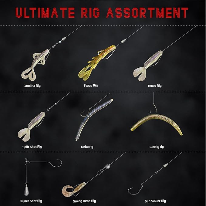 Fishing Accessories Kit, 264/423PCS Fishing Tackle Box with Hooks, Weights, Sinkers for Bass Trout, Gifts for Men,Kids