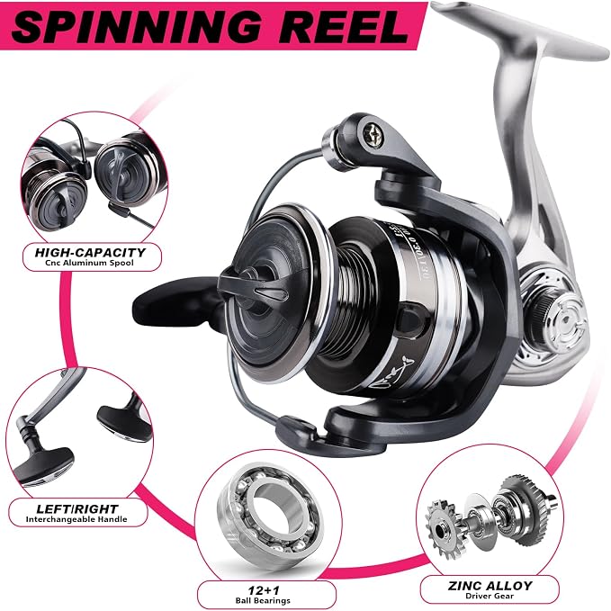 2PCS Telescopic Fishing Rods and Reels Combo Set Portable Fishing Pole | Spinning Reel Lures Accessories with Storage Bag Saltwater Freshwater Fishing Pole Combo Fishermen Gift