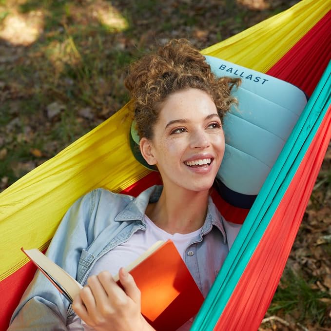 Ballast Camping Pillow – Comfy, Durable & Ultra-Light Compact, Stays Put with Patented Pouch, Inflatable Pillow for Camping, Backpacking, Beaches, Pools, Hiking, Festivals and Travel