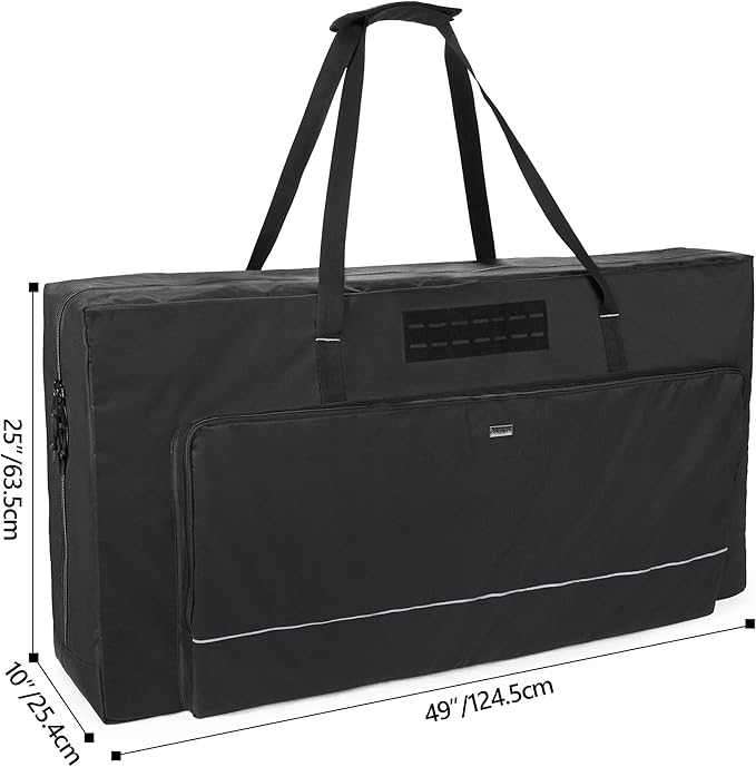 GOBUROS Cornhole Carrying Case Fits Regulation Size Board, Cornhole Carrying Bag with Front Sandbag Pockets, Two-Ways Zipper and Padded Shoulder Strap, Only Bag