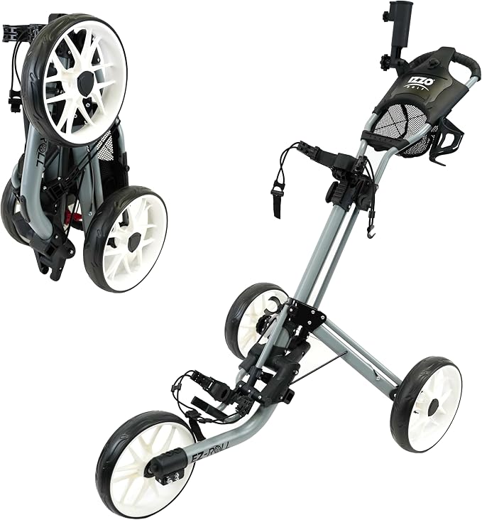 Izzo Golf EZ-Roll 3 Wheel Push Cart - Golf 3 Wheel Push cart
