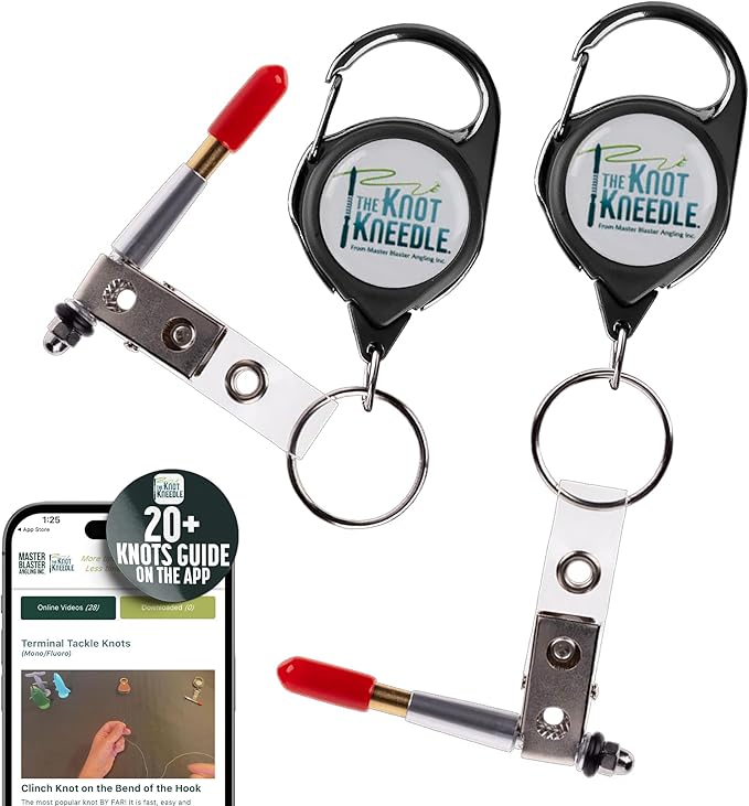 KNOT KNEEDLE The Epic – Advanced Fishing Knot Tying Tool for 25+ Knots – Fast, Easy Knot Tyer for Fly Fishing, Small Tippet, and Weak Grip Strength – Anodized Aluminum & Stainless Steel