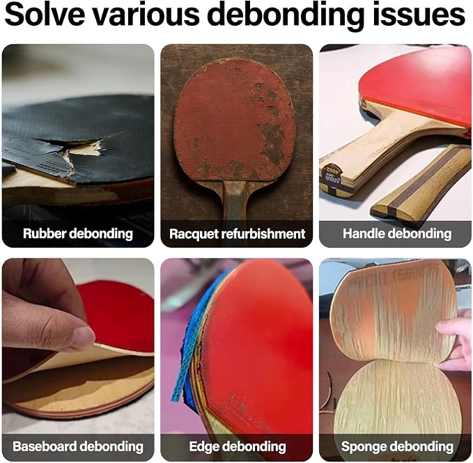 Table Tennis Glue, Perfect for Assembling Table Tennis Ping Pong Paddle, Comes with 8 Sponges to Easily Replace Table Tennis Rubber