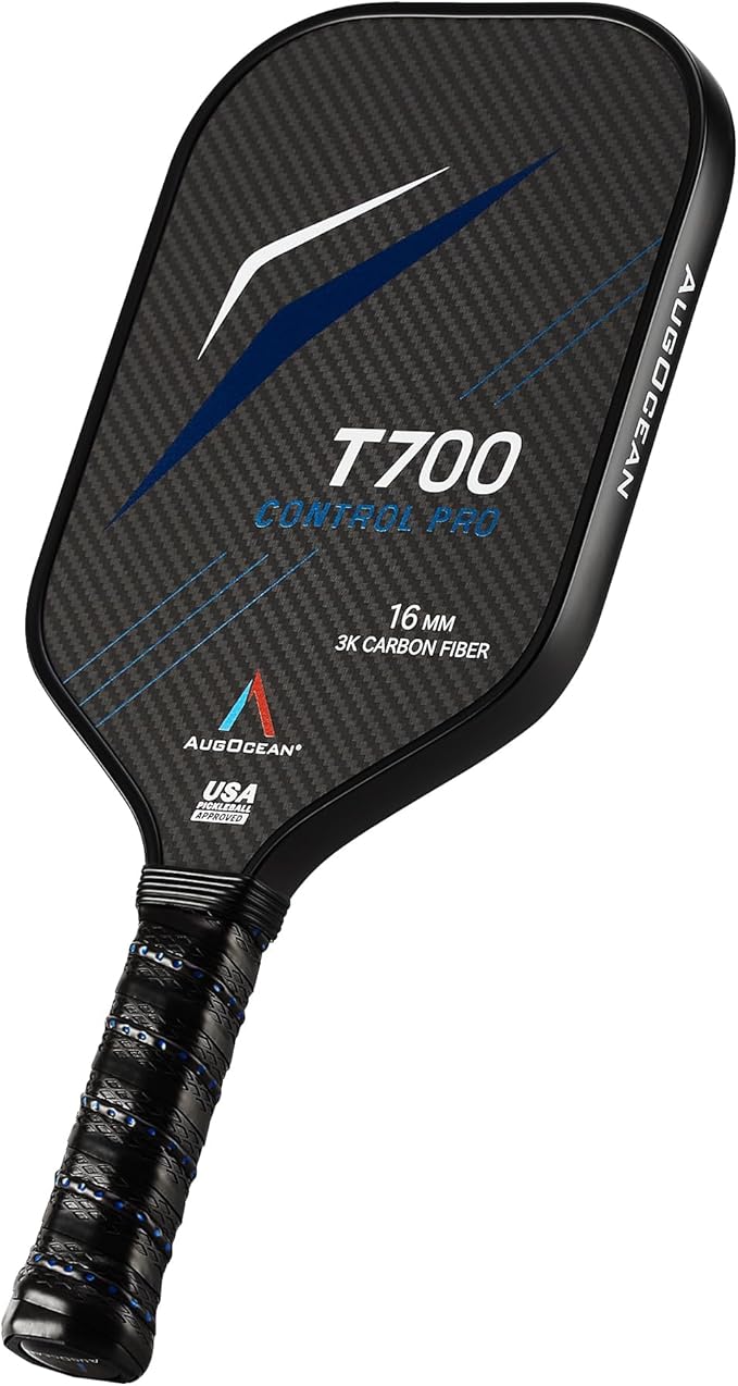 Pickleball Paddle,Pickleball Paddles-3K Raw Carbon Fiber Pickle Ball Paddle Surface with Great Grit & Spin,T700 Pickleball Racket with Excellent Power,Control and Balance,USAPA Approved