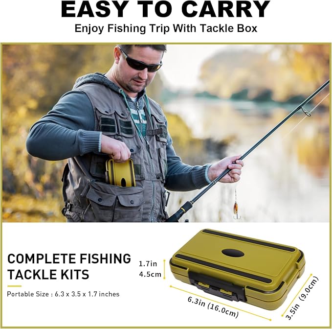 GOTOUR 128/209/240/265pcs Fishing Lures Kit with Tackle Box, All-in-1 Fishing Accessories Gear Set with Soft Lure, Minnow, Crankbait, Hooks, Sinkers, and Terminal Tackle Kit, Fishing Gifts for Men