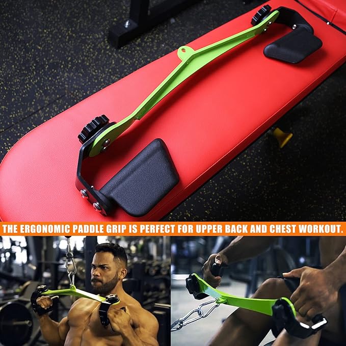 Adjustable Lat Pull down Bar, Cable Machine Attachments for Gym, Home Gym Fitness T-bar Row Pulldown Attachments, Lat Pull Down Machine Wide Grip Neutral Grip Handle