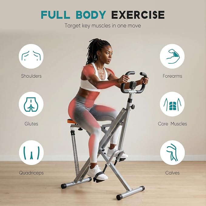Simple Deluxe Squat Machine, 2 in 1 Squat Rowing Machine, Adjustable Resistance & 330LB Weight Capacity, Foldable Home Exercise Equipment, Glute& Leg Trainer Machine