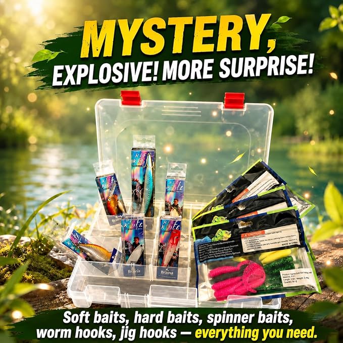 Mystery Tackle Box - 8/10pcs Freshwater Lures for Bass, Mystery Fishing Box for Anglers