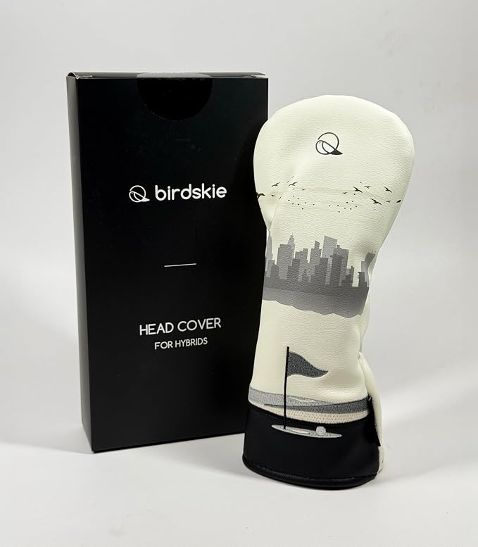 Golf Headcover for Hybrids and Fairway Woods Premium Leather Head Cover. Digitally Printed and Embroidered Design.
