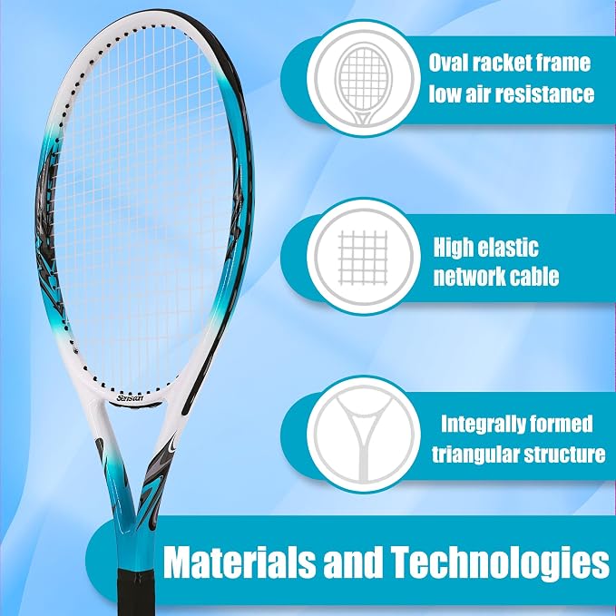 Senston 27 inch Tennis Racket for Adults 1 Pack Tennis Racket Set Tennis Overgrip, Vibration Damper