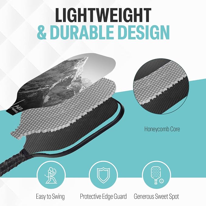 Palms-O-Aces Carbon Fiber Pickleball Paddle – USAPA Approved 16mm T700 Graphite Paddle with Textured Spin Surface | Lightweight Carbon Fiber Pickleball Paddles & Racket | Includes Paddle Cover