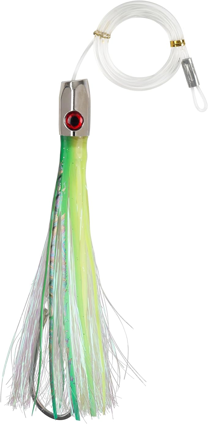 Trolling Lures Saltwater for Tuna Mahi Marlin Wahoo Dolphin Shark Offshore Trolling Baits with Squid Skirt Big Game Fishing Lures Deep Sea Squid Skirts Rig 6/9 inch