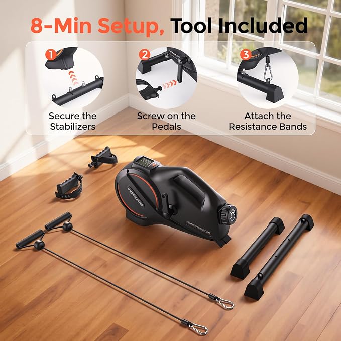 YOSUDA Under Desk Bike with 16-Level Magnetic Resistance, Mini Exercise Bike with Bluetooth App, Pedal Exerciser While Sitting for Office Workers & Seniors, for Home Exercise & Recovery