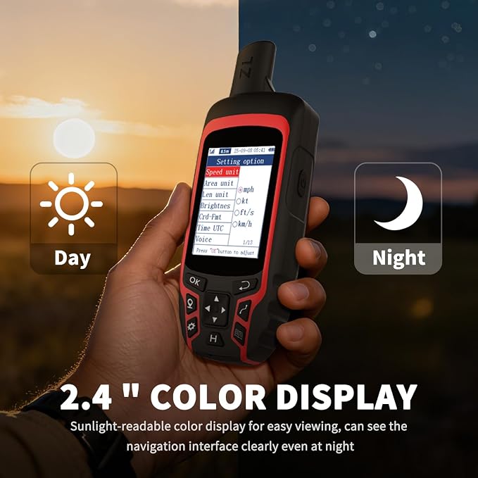 A6 Handheld GPS for Hiking, Multi GNSS Support, Rugged and Compact GPS Navigator with 2.4" Color Screen, 20 Hours Battery Life for Hiking and All Outdoor Activities