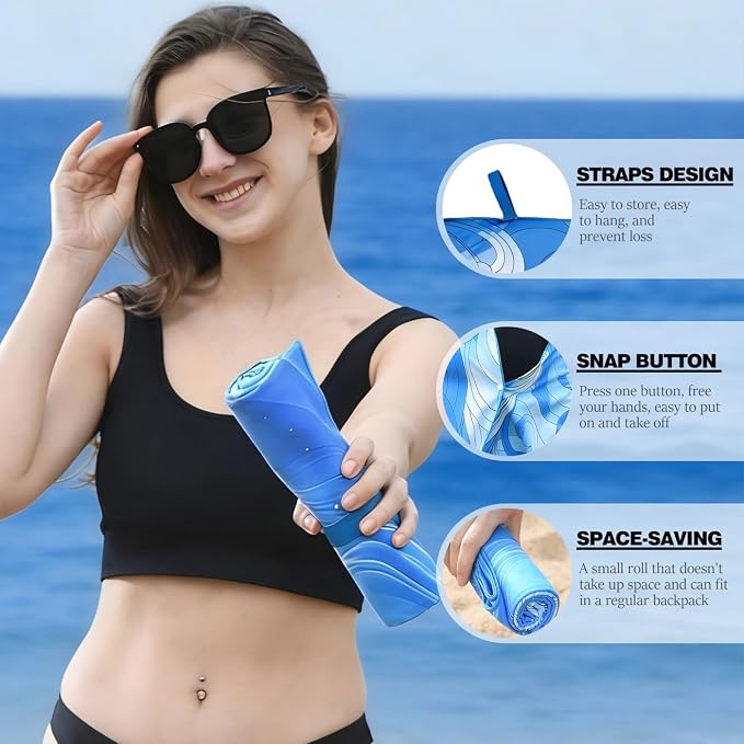 2 Pack Microfiber Beach Towel 71"x32" Quick Dry Sand Free and Absorbent Suitable for Beach Swimming Pool Vacation Travel and Camping