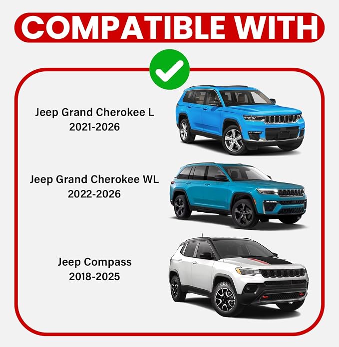 300lbs Roof Rack Cross Bars Fit for 2021-2026 Jeep Grand Cherokee L 3-Row & 2022-2026 Grand Cherokee WL 2-Row, Heavy Duty Lockable Roof Rails Croosbars for Cargo Carrier Kayak Bike Snowboard