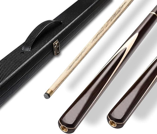 Handmade Wooden 3/4 Joint Pool Cue, 57" 19oz Dark Red Sandalwood and Maple Wood Billiard Cue with 10mm Tip, Extension Rod, Cue Case and Accessories, Complete Snooker Cue Set