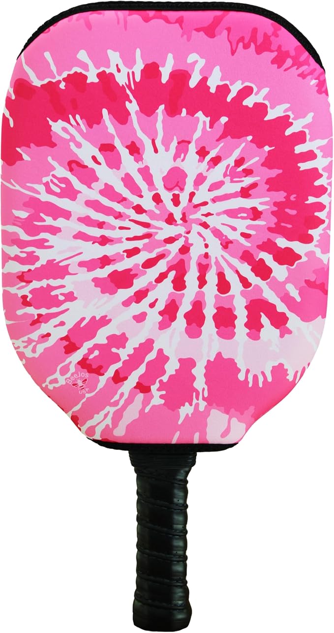BeeJos Spirl Tie-Dye: Premium Slip-On Pickleball Paddle Cover-Fits Standard Size Paddles-Zipperless (Paddle not Included) Handmade in USA