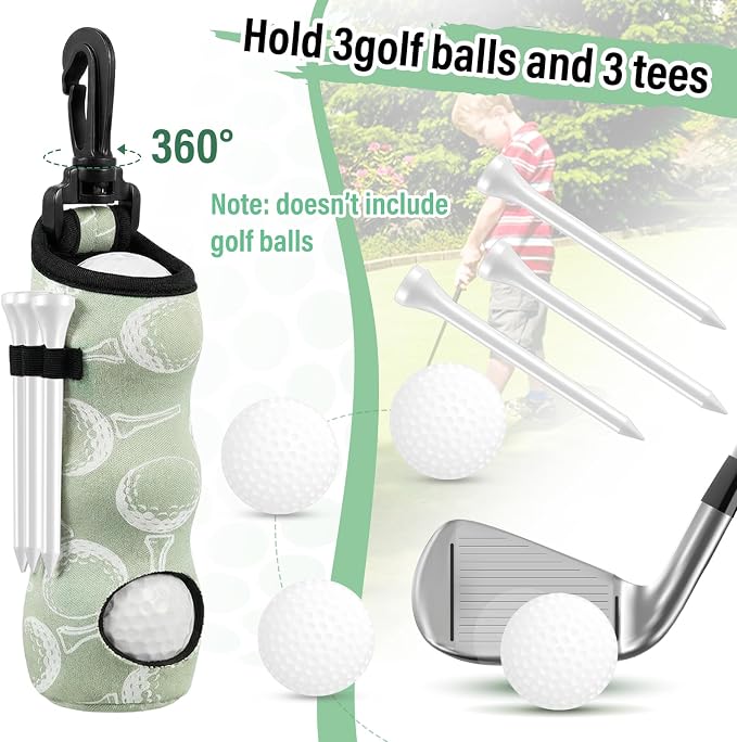Liliful 12 Pcs Golf Accessories Kit, Include Golf Ball Bag with Hook Towel Tees Magnetic Ball Marker Divot Tool Cleaner Brush for Women Man Gifts