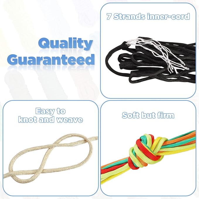 GNILLKO Paracord Bracelet Kit - 40 Colors, 10 Feet, Complete Accessories for Making Bracelets, Lanyards, Dog Collar
