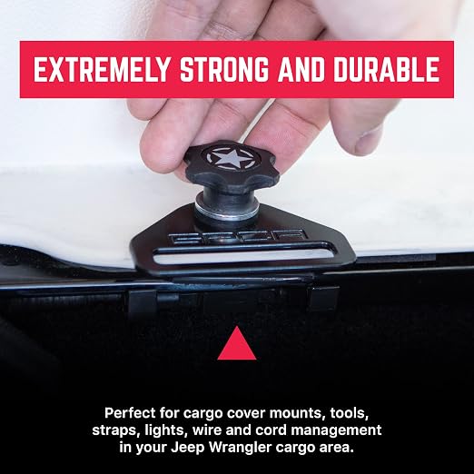 GPCA - GP Star Thumb Screws and D-Plates Set, Easy-to-Install M8 Bolt & Tie Downs, for Quick Cargo Cover Installation, Jeep Wrangler Accessories for 4xe, JL, JT, JK and More, Patented, 6 Packs