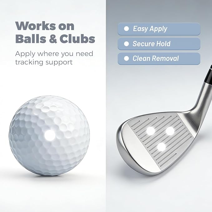 Golf Simulator Accuracy Dots, Reflective Ball Stickers for All Major Launch Monitors & Golf Simulators, Indoor/Outdoor Ball Tracking Aid, 200 Pack, Fathers Day Golf Gifts for Men & Dad