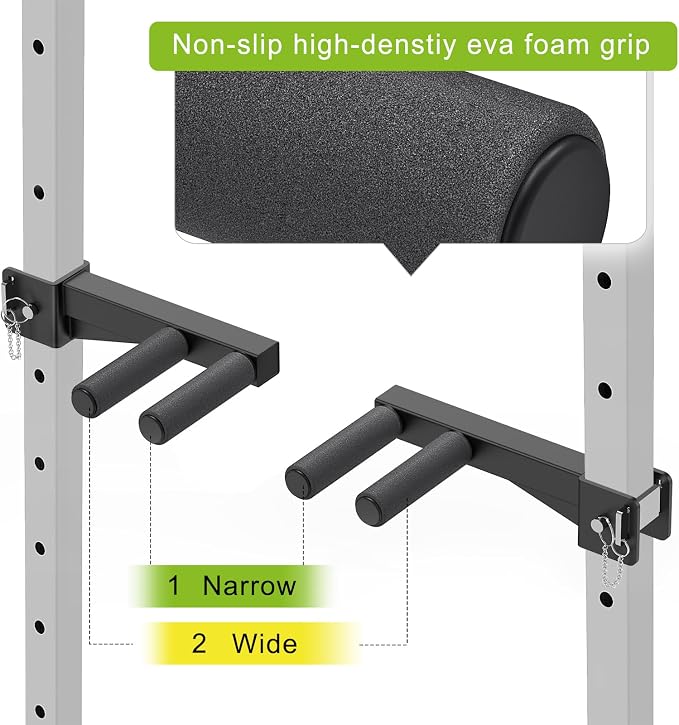Nordic Hamstring Curl Attachment, Dip Bar, Belt Squat & Safety Spotter Arms for 2"x2" & 3"x3" Power Racks, Home Gym Strength Training Accessories