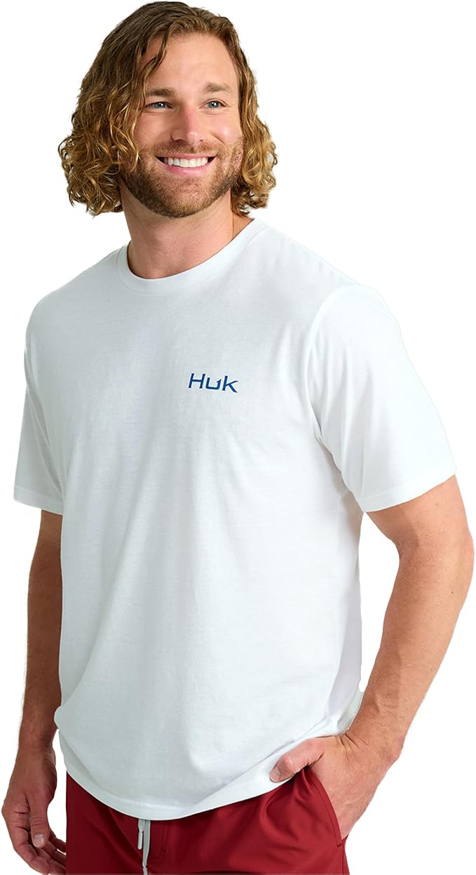 HUK Mens Performance Fishing Logo Tee, Short Sleeve T-Shirt for Men