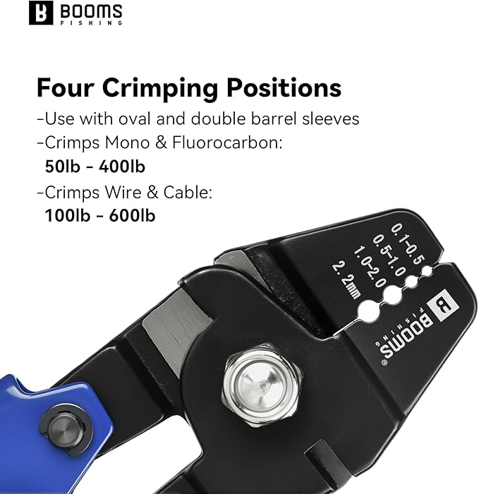 Booms Fishing Crimping Tool Kit: 10.6in Fishing Crimping Pliers with 140pcs Double Barrel Sleeves - Up to 2.2mm Crimper, XW40