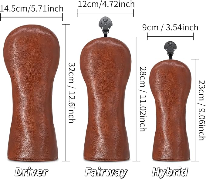 Golf Accessories Golf Club Covers for Driver, Fairway, Hybrids - Golf Driver Headcover/Golf Fairway Wood Head Cover/Hybrid Headcover for Men/Women Golfer
