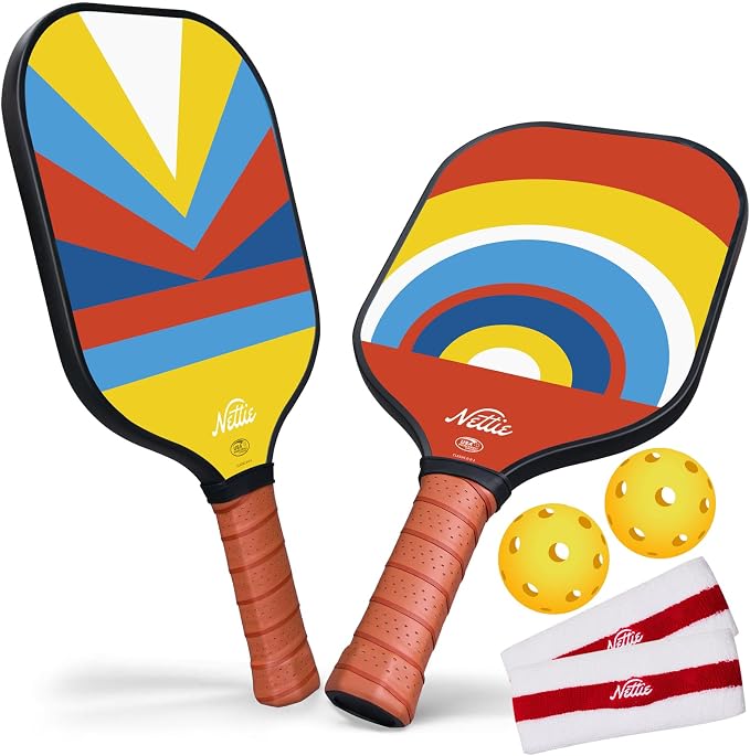 Nettie Pickleball Paddles Set of 1/2/4, USAPA Approved Carbon Fiber Pickleball Paddle, Birthday Galentines Valentines Day Gifts for Girlfriend Women Mom Wife