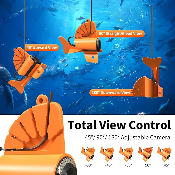 Underwater Fishing Camera,4.3 Inch HD Fishing Camera with 12 Infrared Night Vision Lights, 1000TVL Wide Angle IP68 Waterproof Fishing Camera for Lake Boat Kayak Ice Fishing