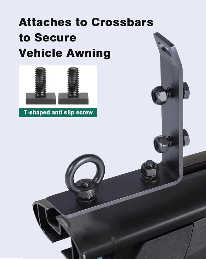 Load Stops Replacement T-Slot Truck Cross Bar, 304 Stainless Steel Roof Rack Brackets, Easy Install No Drilling, for Ladders, Kayaks, Skis, Pickup Truck & SUV Owners – 4 Pack