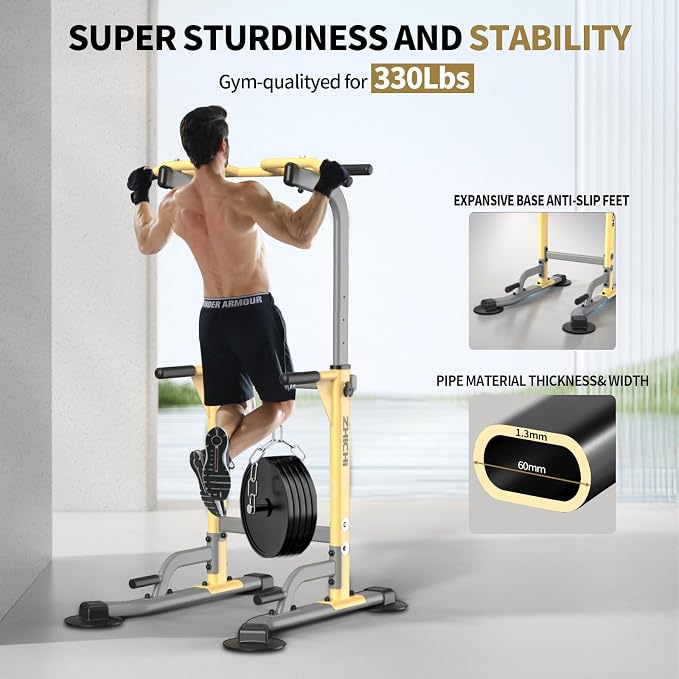 Z ZHICHI Pull-Up Dip Station Pull-Up Chin-Up Weight Capacity 350LBS