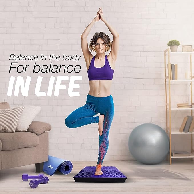 Yes4All Balance Pad, Nonslip TPE Foam Balance Pad with Upgraded Sizes - L, XL, XXL Balance Mat for Fitness, Yoga & Stability Training - Multicolor Options