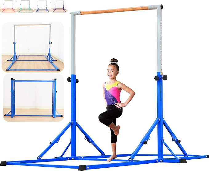 Marfula Gymnastic Bar For Kid and Teenage of 3-25, 5Ft/8 FT Base Length 4Ft Width 5Ft Adjust Height, Gymnastic Kip Bar For Gymnast, Gymnastic Training Equipment For Professional Training Home Club Use