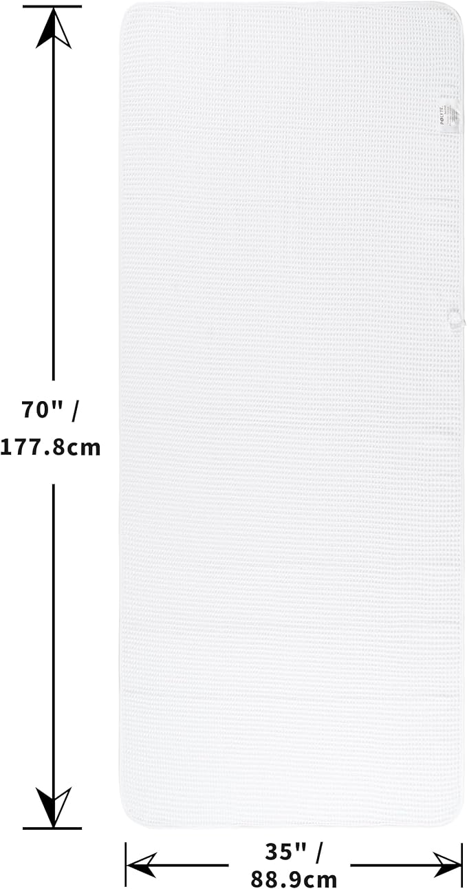 POLYTE 430 GSM Microfiber Quick Dry Lint Free Bath Sheet, 70 x 35 in, Set of 2 (Waffle Weave)