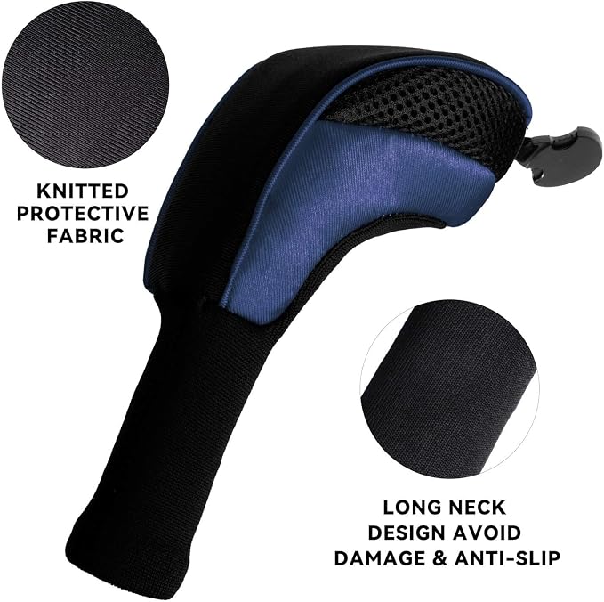 Golf Club Head Cover for Driver Fairway Hybrid 3 Pcs Woods Headcovers, Golf Accessories Head Covers Set with Interchangeable No. Tags 3 4 5 7 X Golf Accessories for Men Women