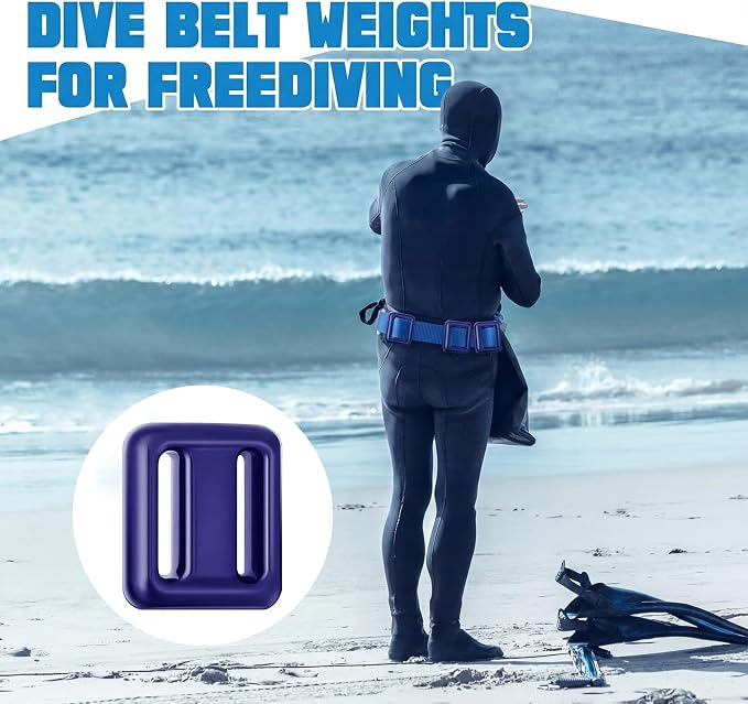 Tellegloww 4 Pcs Dive Weights Belt for Scuba Diving Coated Dive Weights Nylon Dives Belt with 1 Metal Quick Release Buckle for Free Diving Spear Fishing