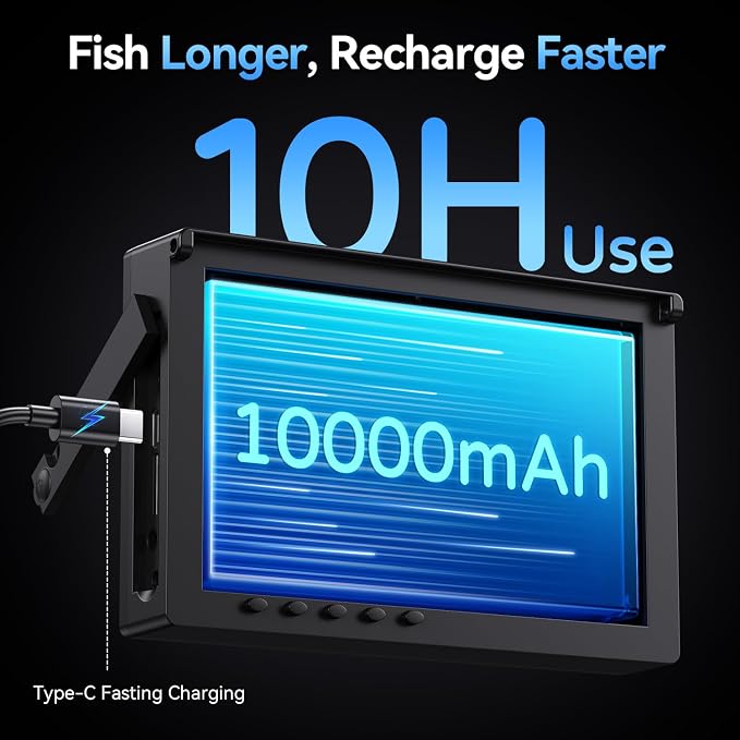 2K DVR Underwater Fishing Camera with Recording 6" OLED Sun-Readable Display | 10000mAh Battery, 220° Wide Angle, IR Night Vision | Professional Portable Kit for Ice & Boat Fishing