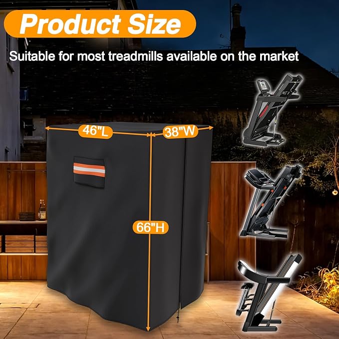 EVRBUL Treadmill Cover Heavy Duty Waterproof Dustproof Running Machine Cover Home Gym Exercise Workout Equipment Protective with Air Vents Reflective Strip Drawstring