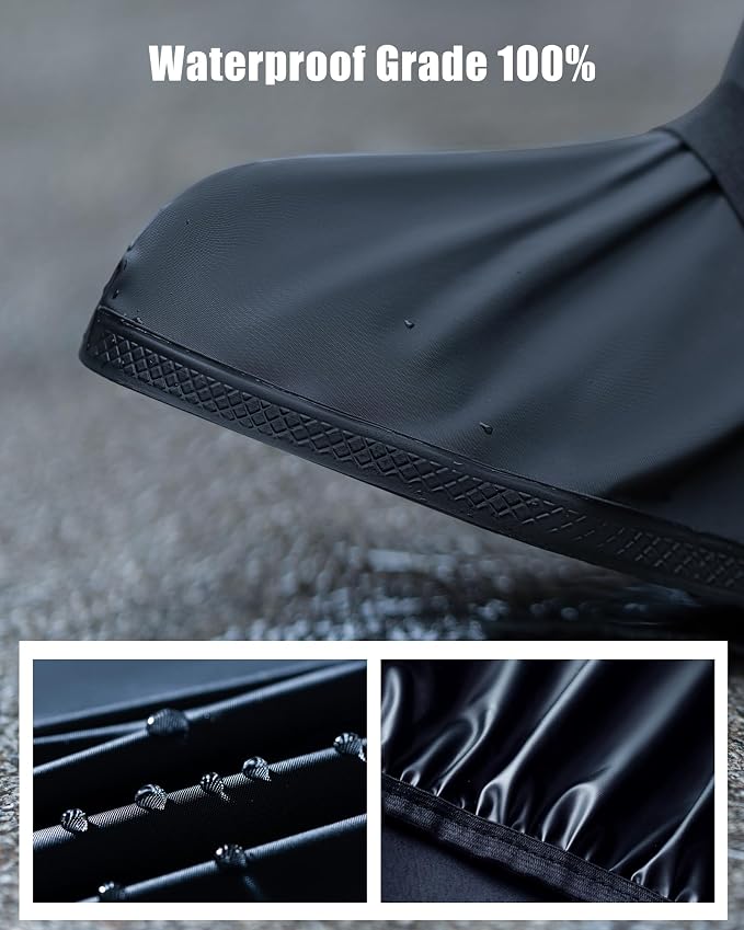 Waterproof Rain Shoe Covers Reusable Anti-Slip and Reflector Portable Motorcycle Rain Boots for Men Women