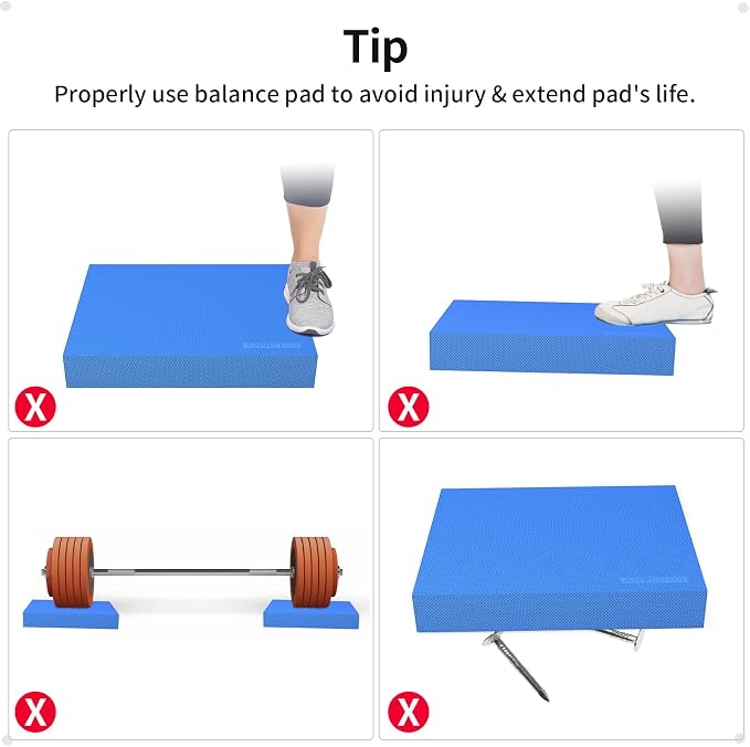 Balance Pad 19.8 * 15.7 * 2.4",XL Balance Pad for Physical Therapy,Extra Large Foam Balance Board Stability Pad for Rehabilitation Core Training Stretching Mobility