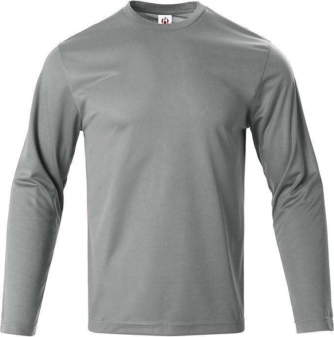 Mens Long Sleeve T-Shirts Casual Crew Neck Tee Shirt Summer Soft Running Swimming Cycling Fishing Tops