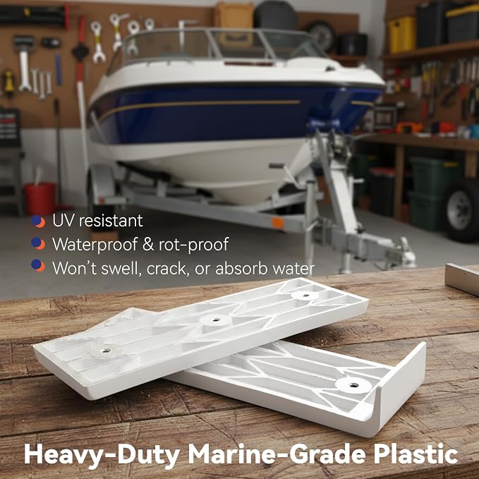 Boat Trailer Bunk Slide Pads and Enders for Easier Launching & Loading, 3" x 10" Boat Trailer Bunk Slicks