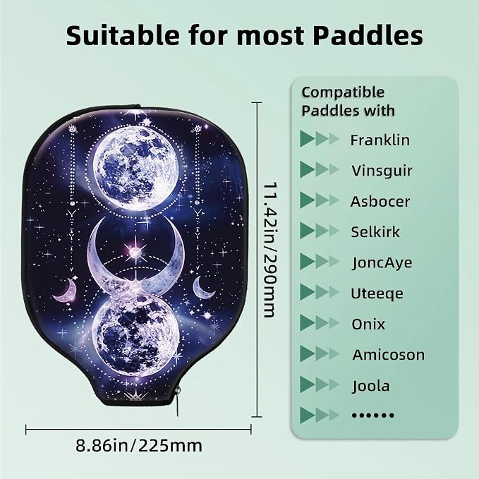 Pickleball Paddle Cover- Premium Water-Resistant Racket Sleeves with Reinforced Zippers, Universal Fit for USAPA Standard Paddles, Extra Padding Protection 6