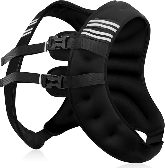 NATURELUX Weighted Vest Men or Women - 5/10/15/20/25/30lbs Weights with Reflective Stripe, Weighted Vest for Workout Equipment for Strength Training Running - Walking Weight Loss