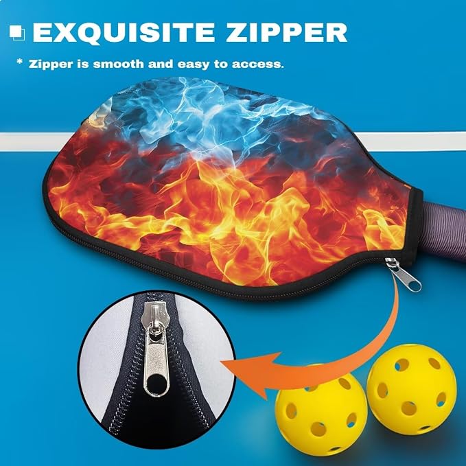 Light Pickleball Paddle Covers Only Pickle Ball Paddle Cover with Zipper Protective Sleeve Set of 1 Pickleballs Paddle Storage Carrying Bag Universal Size Case Gifts for Women