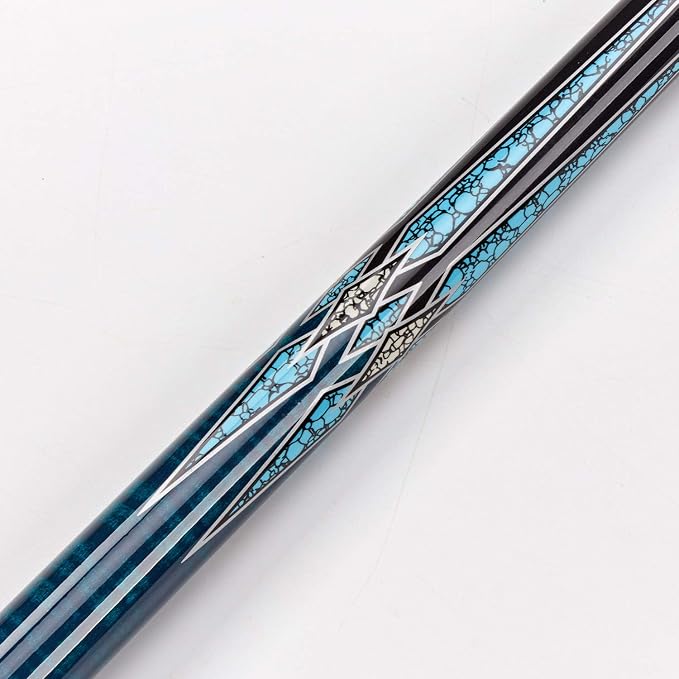Collapsar CXT Pool Cue with Soft Case,Black with Cream Points and Turquoise,Wrapless Handle 58Inch Professional Pool Stick