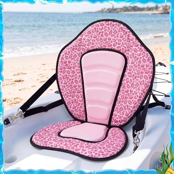Vinsot Kayak Seat Cushion Universal Paddle Board Seat with Back Support Adjustable Non Slip Boat Chair Seats with 4 Straps and Storage Bag for Kayak Boat Sup Canoe